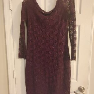 Lace dress size 16 eggplant purple
